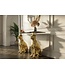 Invicta Interior Sidetable PANTHER 105cm goudkleurig metaal met marmeren blad - 45029