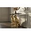 Invicta Interior Sidetable PANTHER 105cm goudkleurig metaal met marmeren blad - 45029