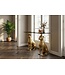 Invicta Interior Sidetable PANTHER 105cm goudkleurig metaal met marmeren blad - 45029