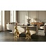 Invicta Interior Sidetable PANTHER 105cm goudkleurig metaal met marmeren blad - 45029