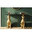 Invicta Interior Sidetable PANTHER 105cm goudkleurig metaal met marmeren blad - 45029