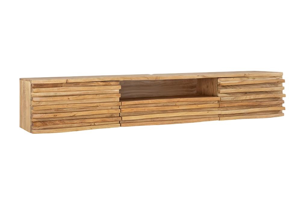 TV-lowboard RELIEF 200cm hangend acaciahout naturel - 45795