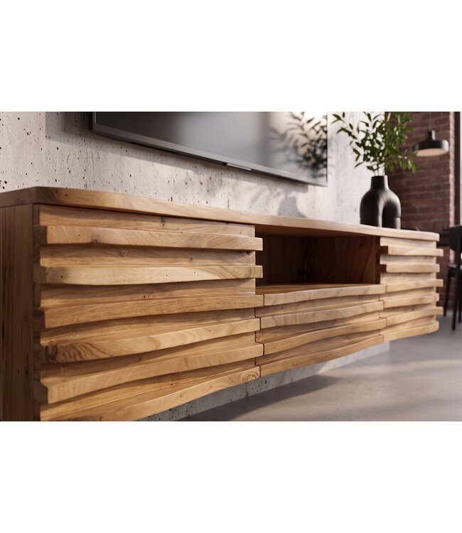 Invicta Interior TV-lowboard RELIEF 200cm hangend acaciahout naturel - 45795