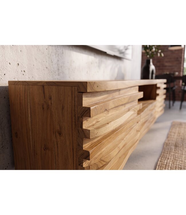 Invicta Interior TV-lowboard RELIEF 200cm hangend acaciahout naturel - 45795
