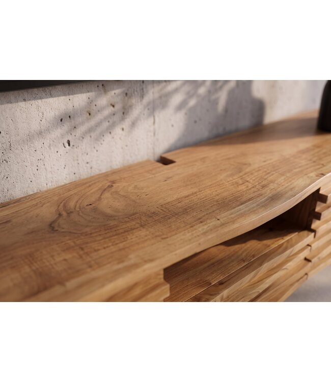 Invicta Interior TV-lowboard RELIEF 200cm hangend acaciahout naturel - 45795