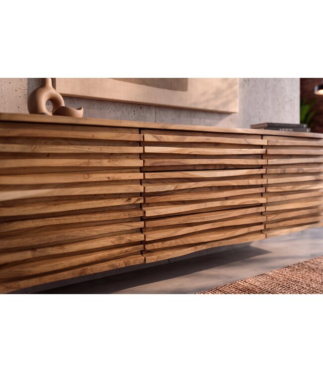 Invicta Interior Hangend Dressoir RELIEF 175cm acacia hout naturel - 45796