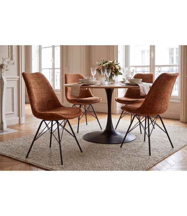 Invicta Interior Stoel SCANDINAVIA MEISTERSTÜCK textielverstevigde bruine stof - 46538