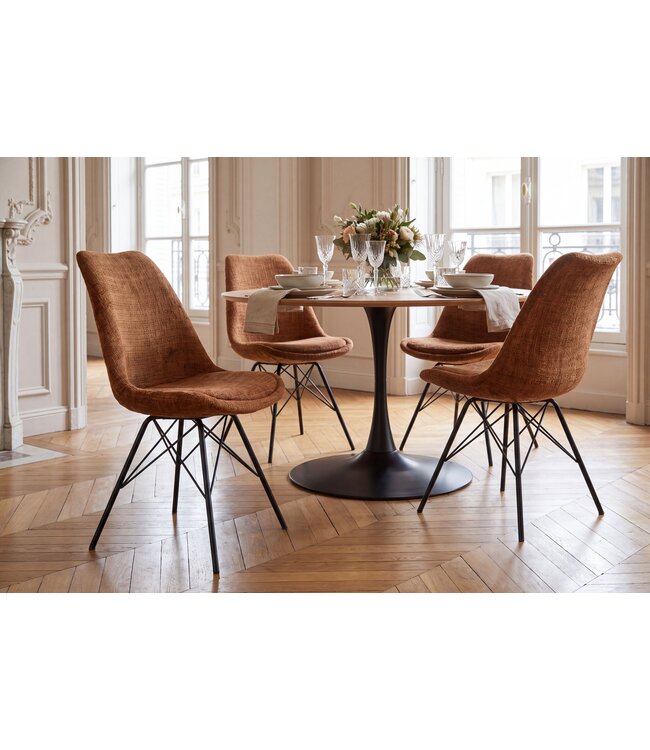 Invicta Interior Stoel SCANDINAVIA MEISTERSTÜCK textielverstevigde bruine stof - 46538