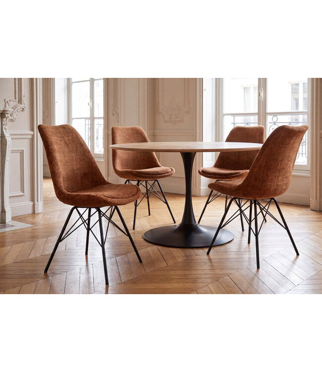 Invicta Interior Stoel SCANDINAVIA MEISTERSTÜCK textielverstevigde bruine stof - 46538