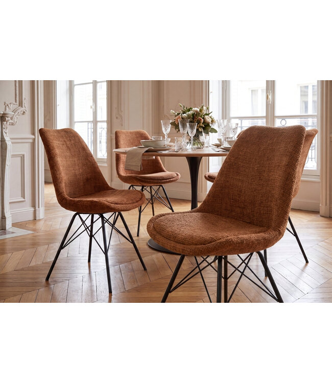 Invicta Interior Stoel SCANDINAVIA MEISTERSTÜCK textielverstevigde bruine stof - 46538