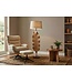 Invicta Interior Vloerlamp LEAF 130cm met stofkap teak wit naturel - 46938