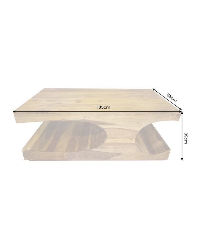 Invicta Interior Salontafel GOA 105cm met opbergruimte sheesham hout bruin - 47098
