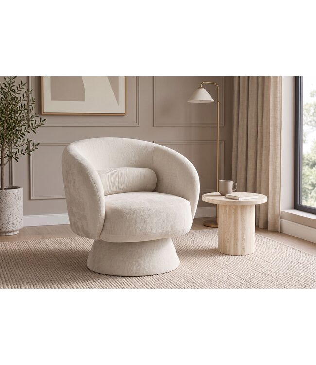Invicta Interior Fauteuil BOSSA NOVA 360° draaibaar chenille beige - 47463