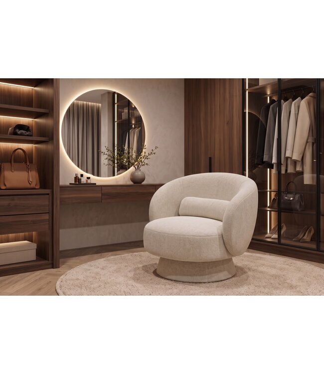 Invicta Interior Fauteuil BOSSA NOVA 360° draaibaar chenille beige - 47463