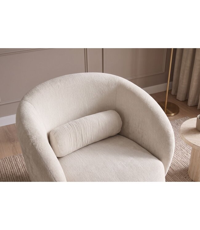 Invicta Interior Fauteuil BOSSA NOVA 360° draaibaar chenille beige - 47463