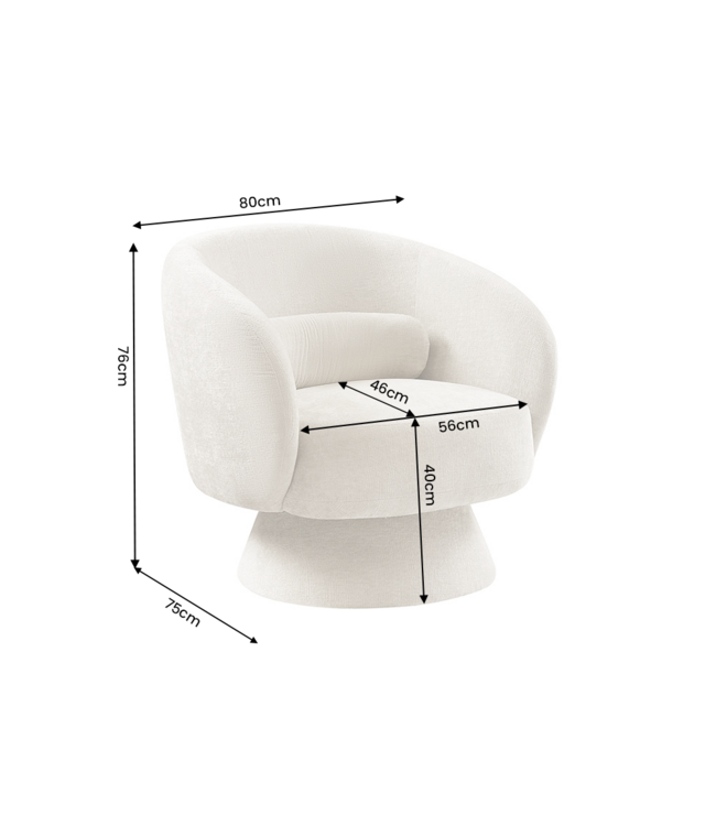 Invicta Interior Fauteuil BOSSA NOVA 360° draaibaar chenille beige - 47463