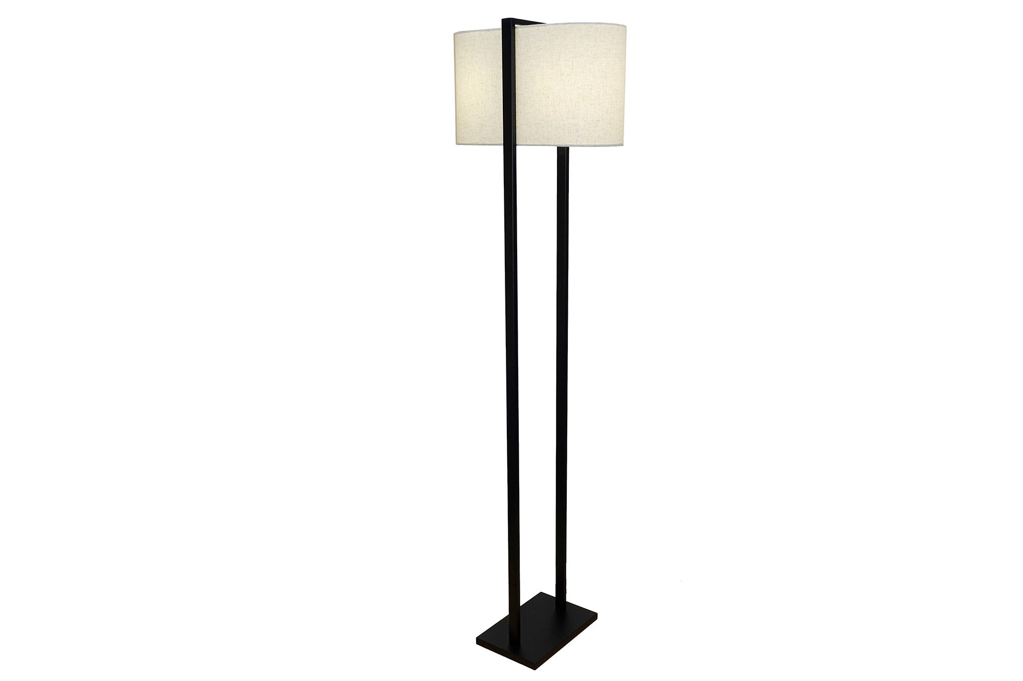 Vloerlamp COLLEEN 160cm metaal zwart met witte lampenkap - 47903