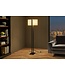 Invicta Interior Vloerlamp COLLEEN 160cm metaal zwart met witte lampenkap - 47903