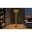 Invicta Interior Floor lamp COLLEEN 160cm metal gold w/ black base and lampshade