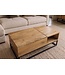 Invicta Interior Salontafel MAKASSAR FUNCTION 110cm hoogte verstelbaar mangohout natuurlijk crème met opbergvak - 48105