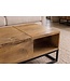 Invicta Interior Salontafel MAKASSAR FUNCTION 110cm hoogte verstelbaar mangohout natuurlijk crème met opbergvak - 48105