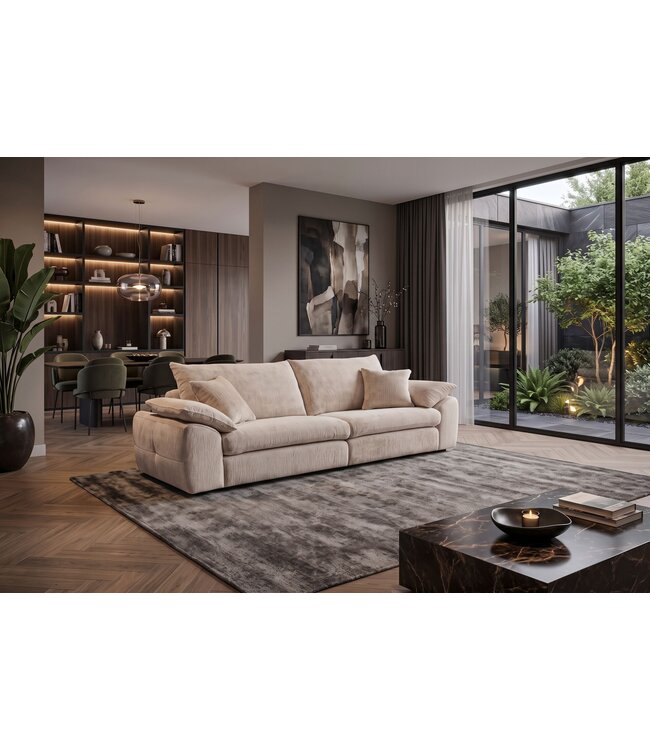 Invicta Interior Bank SOHO 260cm 4-zits chenille beige - 48154