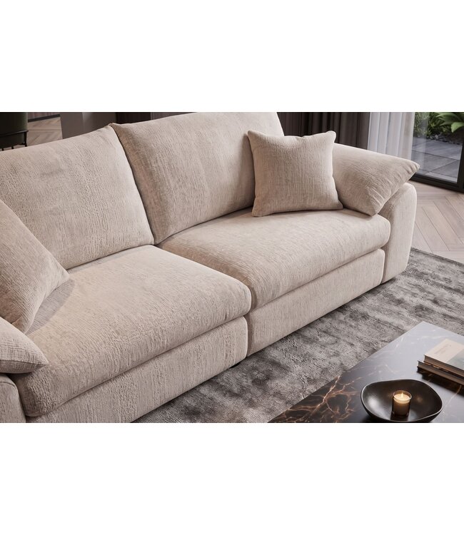 Invicta Interior Bank SOHO 260cm 4-zits chenille beige - 48154