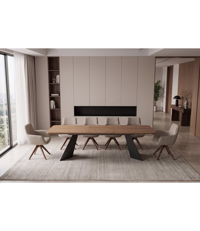Invicta Interior Eettafel PRESTIGE 180-240cm uitschuifbaar walnoot fineer naturel - 48205