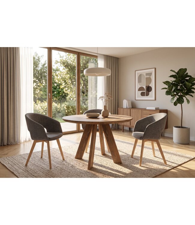 Invicta Interior Eettafel ART WOOD 100cm rond mangohout bruin - 48351