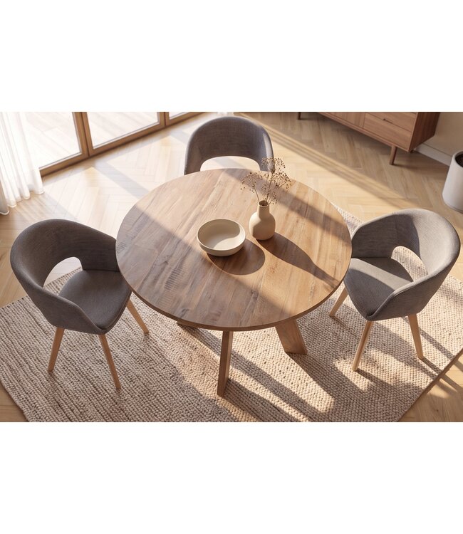 Invicta Interior Eettafel ART WOOD 100cm rond mangohout bruin - 48351