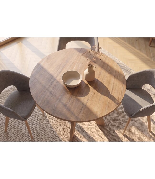 Invicta Interior Eettafel ART WOOD 100cm rond mangohout bruin - 48351
