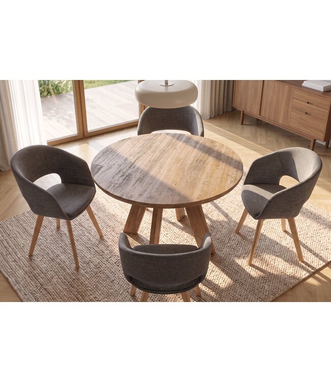 Invicta Interior Eettafel ART WOOD 100cm rond mangohout bruin - 48351