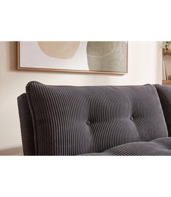 Invicta Interior Slaapbank COCOONING 190cm 3-zits grijs cord - 48471