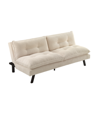 Invicta Interior Slaapbank COCOONING 190cm 3-zits cord beige - 48472