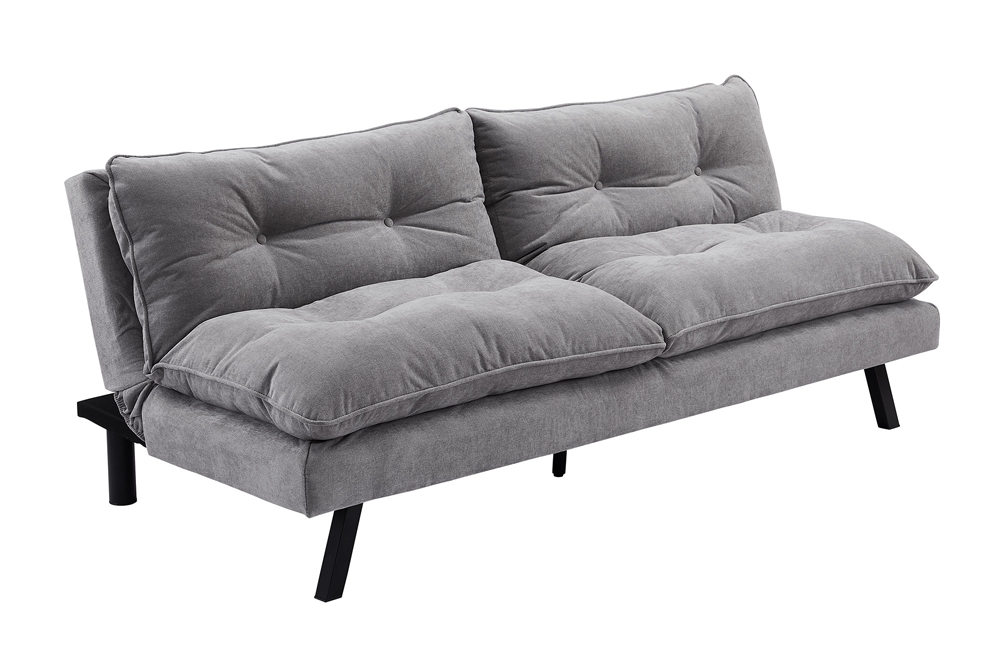 Slaapbank COCOONING 190cm 3-zits grijs chenille - 48473