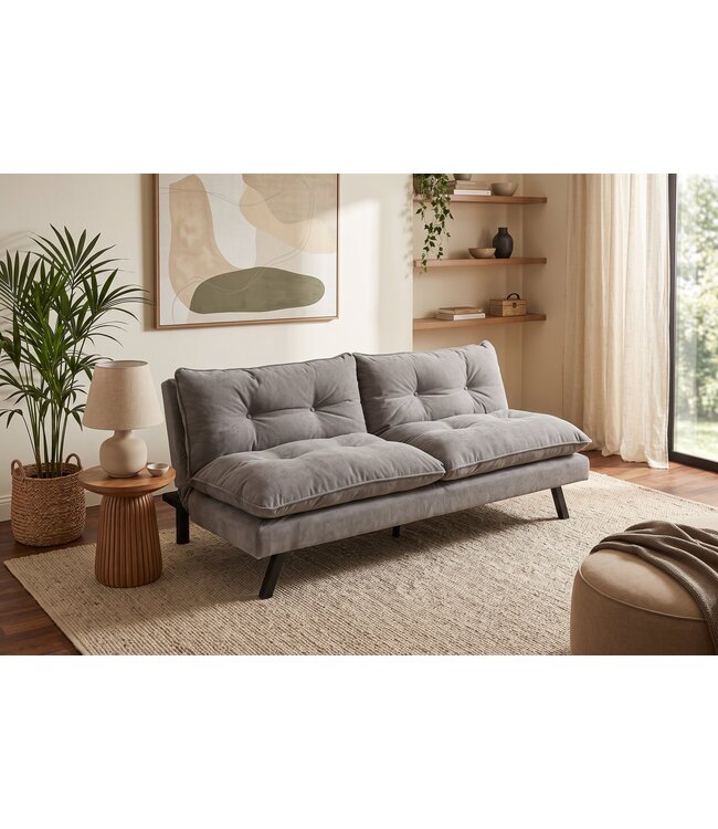 Invicta Interior Slaapbank COCOONING 190cm 3-zits grijs chenille - 48473