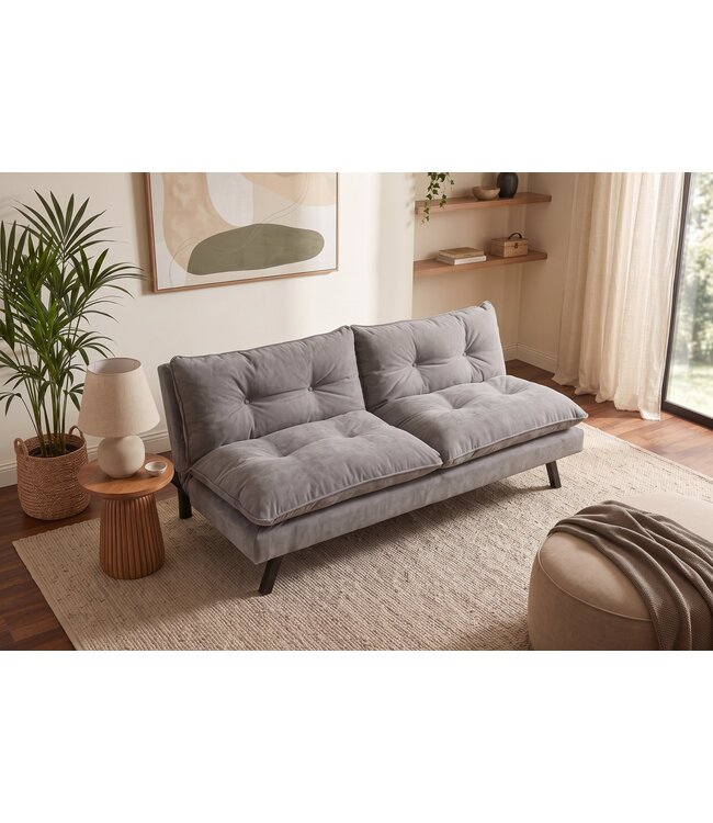Invicta Interior Slaapbank COCOONING 190cm 3-zits grijs chenille - 48473