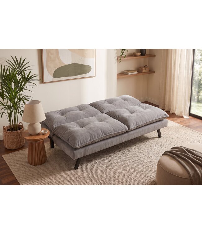 Invicta Interior Slaapbank COCOONING 190cm 3-zits grijs chenille - 48473