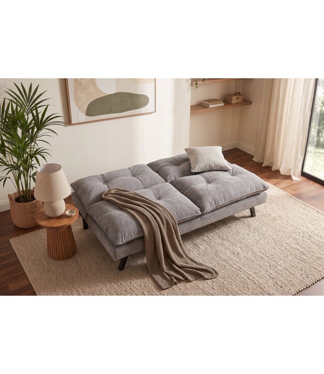 Invicta Interior Slaapbank COCOONING 190cm 3-zits grijs chenille - 48473