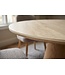 Invicta Interior Eettafel UNIQUE 120cm rond eikenhout fineer met keramisch blad travertijn steen - 48523
