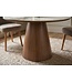 Invicta Interior Eettafel UNIQUE 120cm rond eikenhout furneer met Pandora keramisch blad wit marmer - 48524