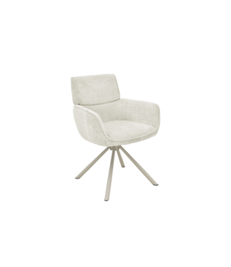Invicta Interior Draaistoel UNIQUE 180° auto-return met armleuningen chenille stof beige champagne - 48528
