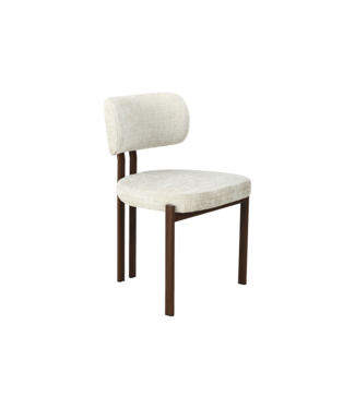 Invicta Interior Stoel BELLANO chenille crème beige walnootbruin - 48529