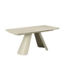 Invicta Interior Uitschuifbare eettafel VOGUE 160-240cm met metalen frame travertine keramisch blad champagne greige beige - 48530