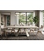 Invicta Interior Uitschuifbare eettafel VOGUE 160-240cm met metalen frame travertine keramisch blad champagne greige beige - 48530