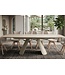 Invicta Interior Uitschuifbare eettafel VOGUE 160-240cm met metalen frame travertine keramisch blad champagne greige beige - 48530