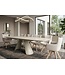 Invicta Interior Uitschuifbare eettafel VOGUE 160-240cm met metalen frame travertine keramisch blad champagne greige beige - 48530