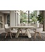 Invicta Interior Uitschuifbare eettafel VOGUE 160-240cm met metalen frame travertine keramisch blad champagne greige beige - 48530