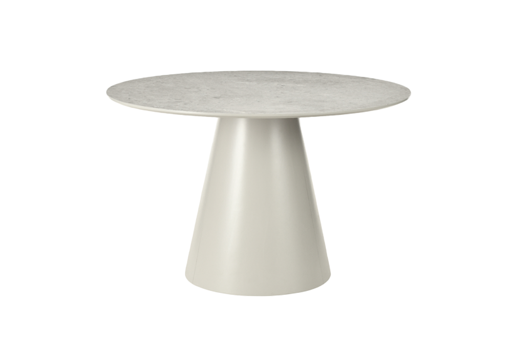 Eettafel VOGUE 120cm rond grijze steenlook - 48531