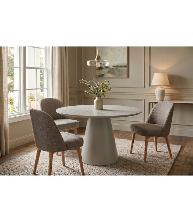 Invicta Interior Eettafel VOGUE 120cm rond grijze steenlook - 48531